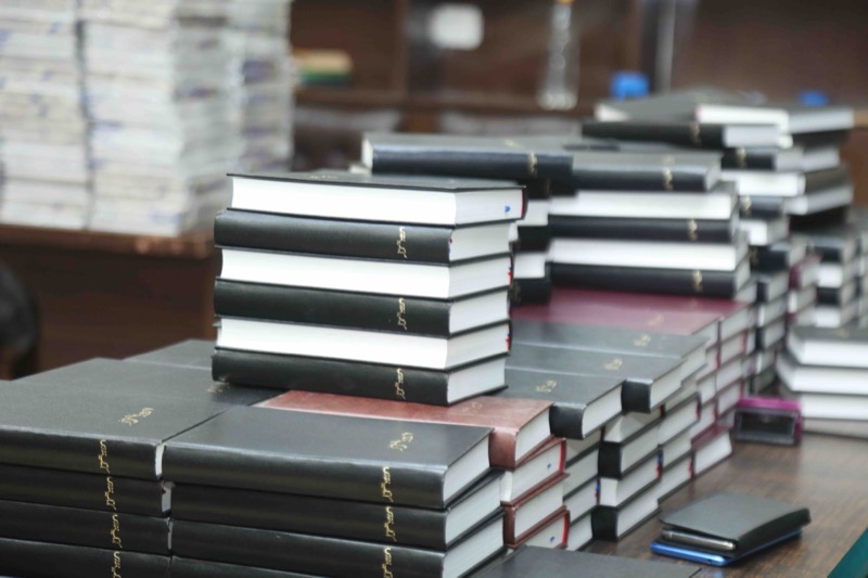 Stacks of Free Urdu Bibles Ready for Distribution in Pakistan